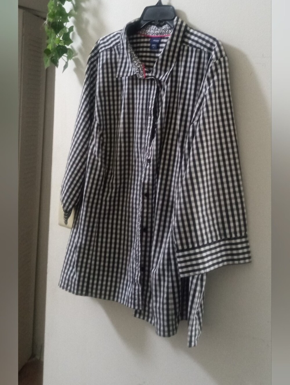 Basic Editions Black & White Check Button-Down Shirt